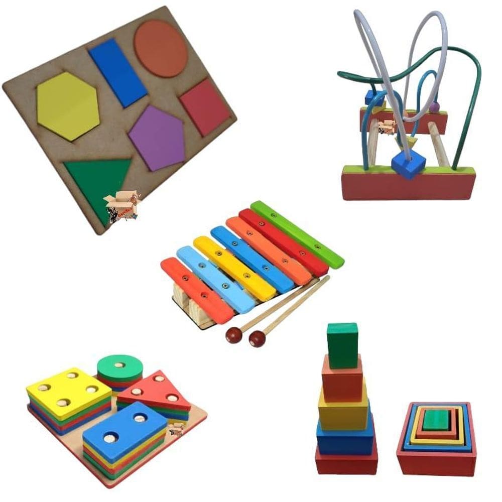 Kit Atividades 05 Brinquedos Pedagógicos - Primeira Infância
