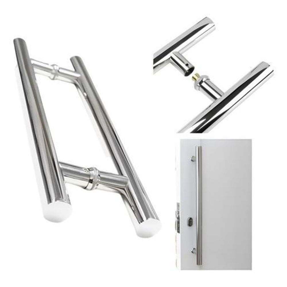 Puxador Tubular Inox Polido Porta Piv/Alum/Vid/Mad 80Cm 32Mm