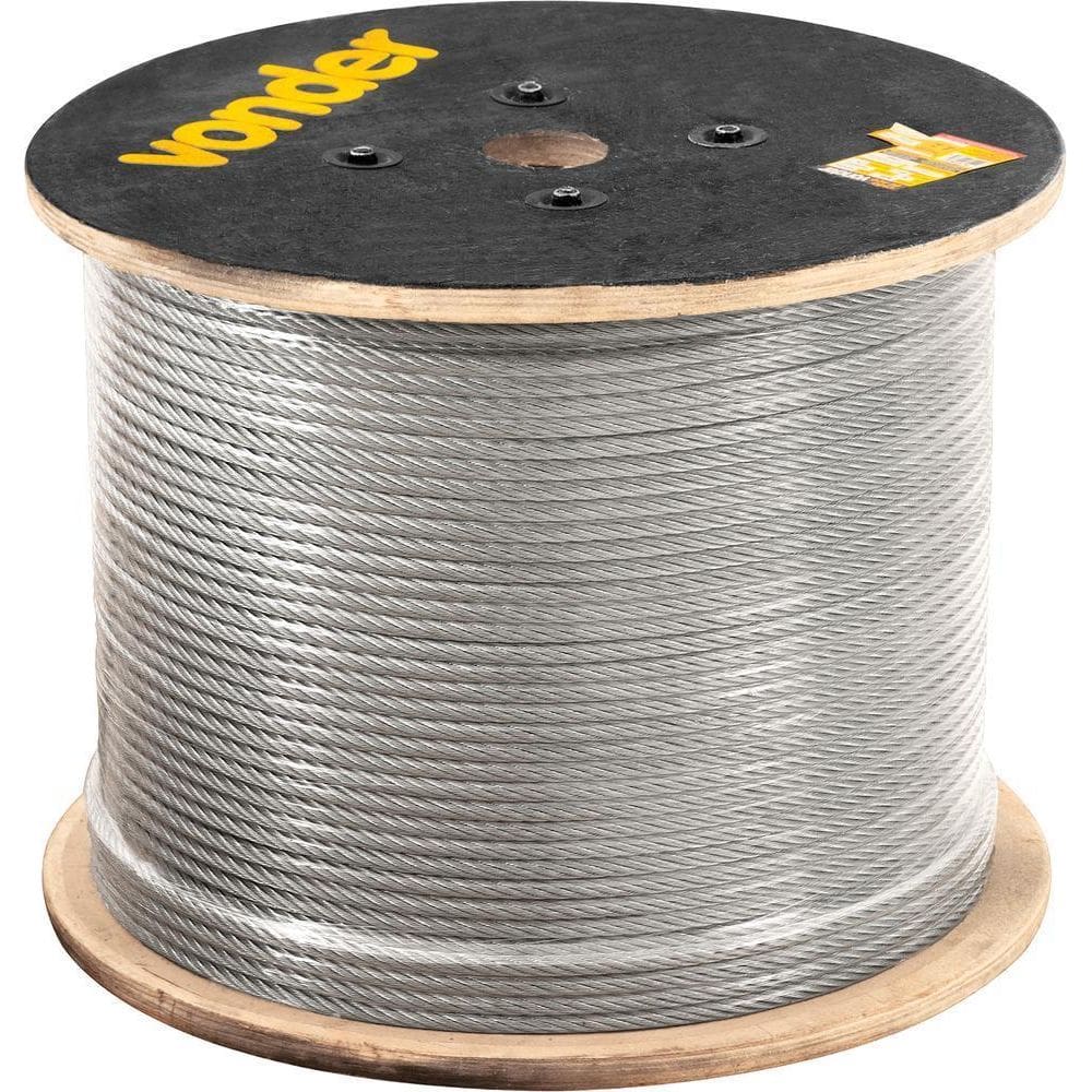 Cabo De Aço Af 5/16 Alma De Fibra 6X7 Galv Com 100M Vonder
