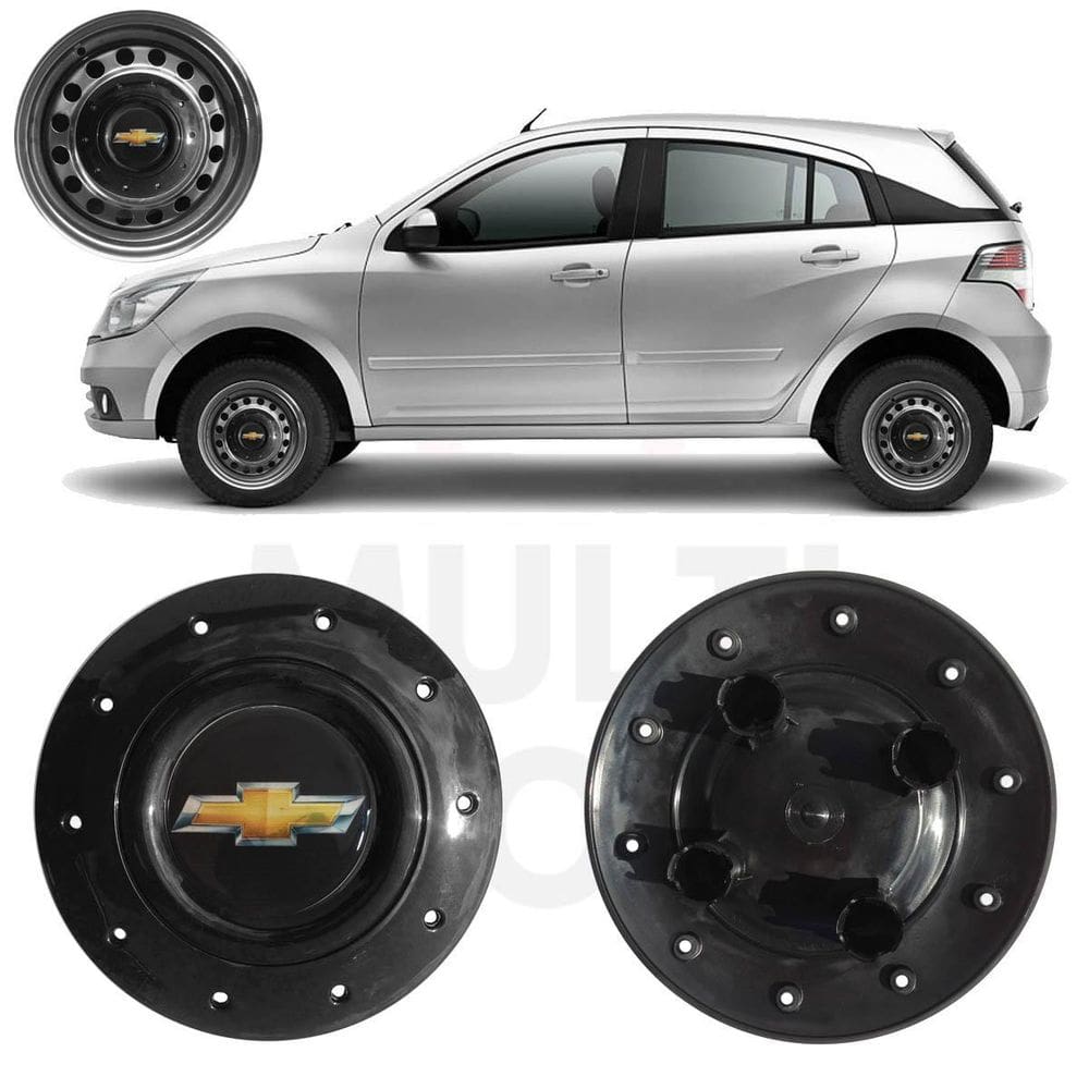 1X Calota Centro Roda Aro 14 Gm Agile 2010 A 2014 Preto