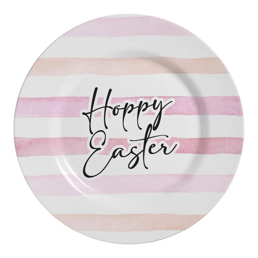 Conjunto Com 6 Pratos Raso Happy Easter B Pascoa 29Cm