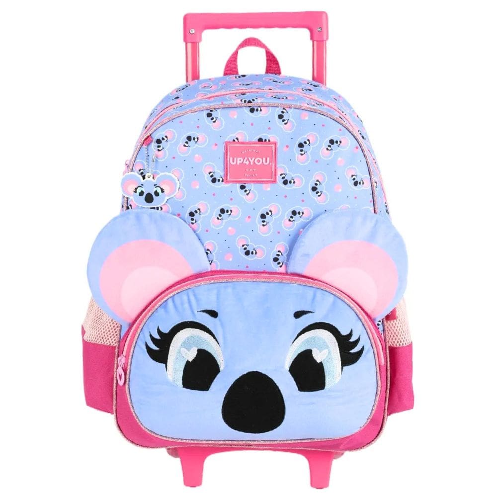 Mochila Infantil Escolar De Rodas Bichinhos Fofos - Lilás