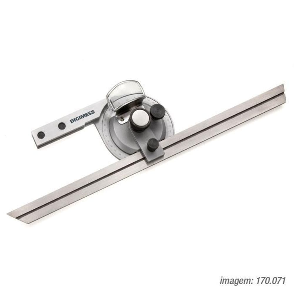 Transferidor De Ângulos Com Lupa Régua 300Mm Com Certificado