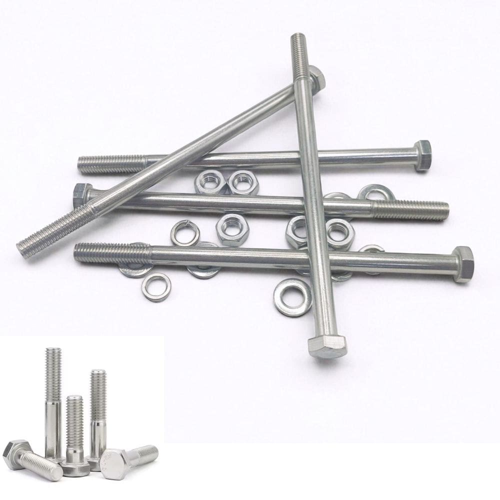 Kit 5 Parafusos Meia Rosca Parcial Sextavado Inox M10200Mm