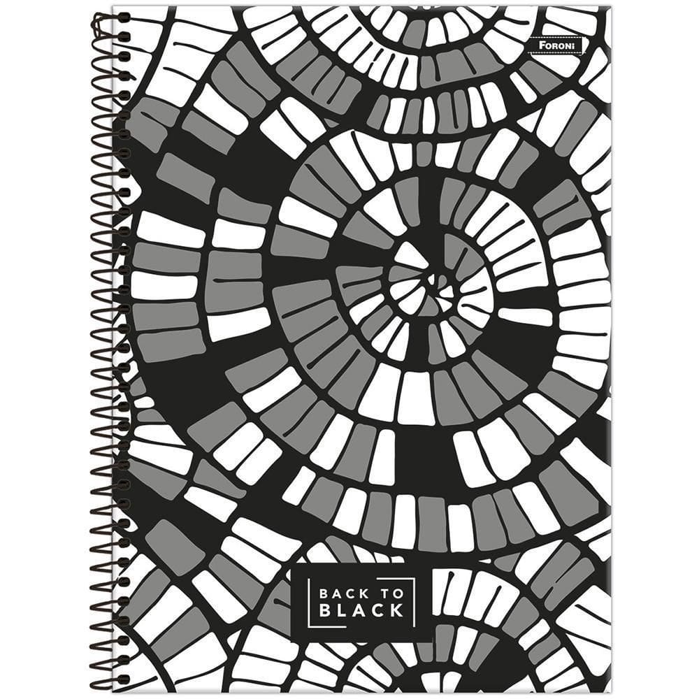 Caderno Univ 10 Matérias 160Fls Back To Black Espiral Foroni