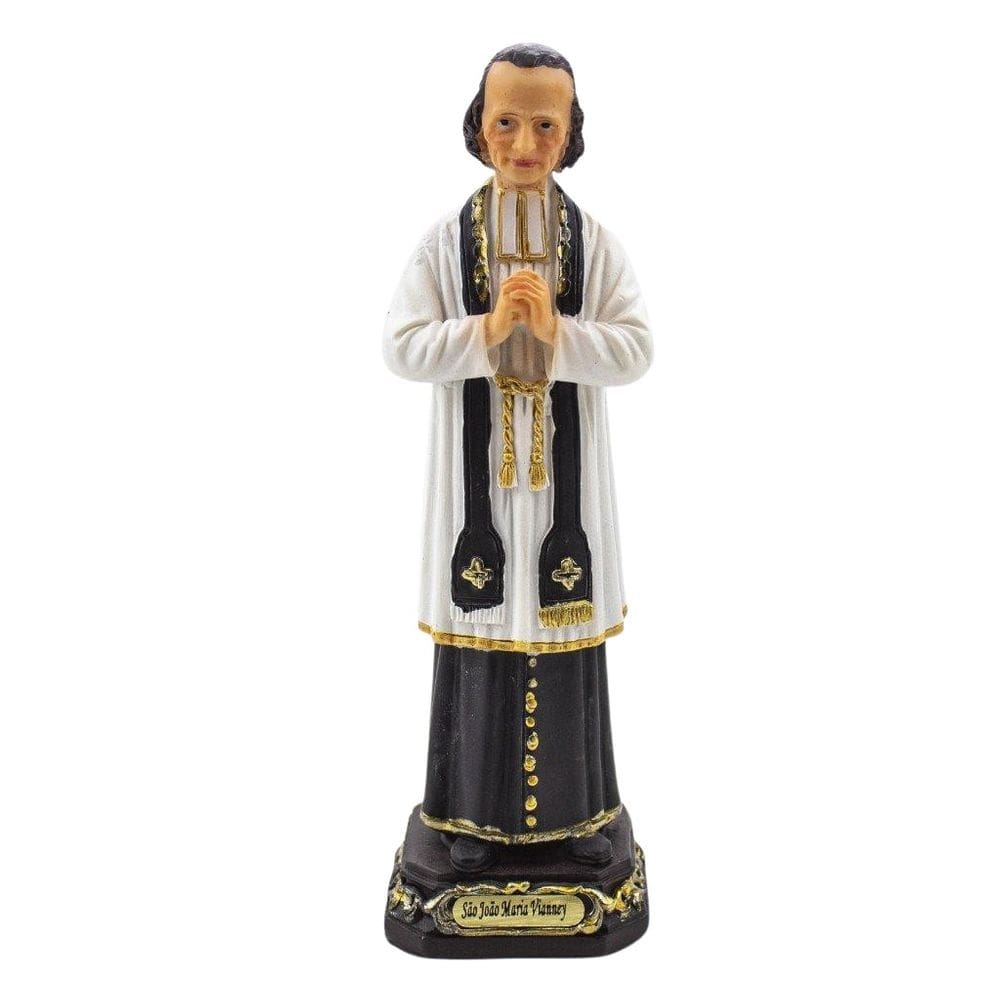 Imagem São João Maria Vianney Importada Resina 14 Cm