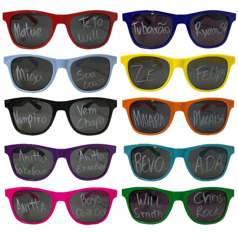 Óculos + 2 Canetas Giz Resistente 5x13cm Adulto