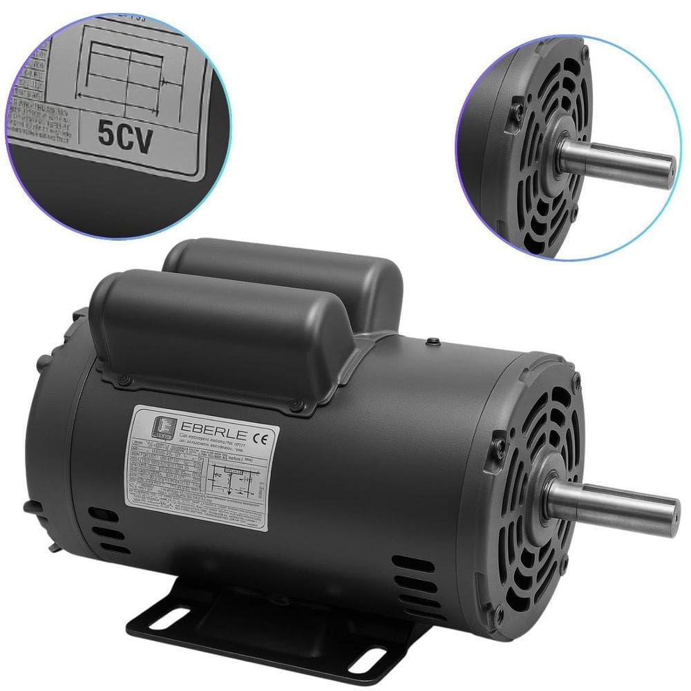 Motor Elétrico Mono 5Cv Compressor 20 Serra Bancada 19.05Mm