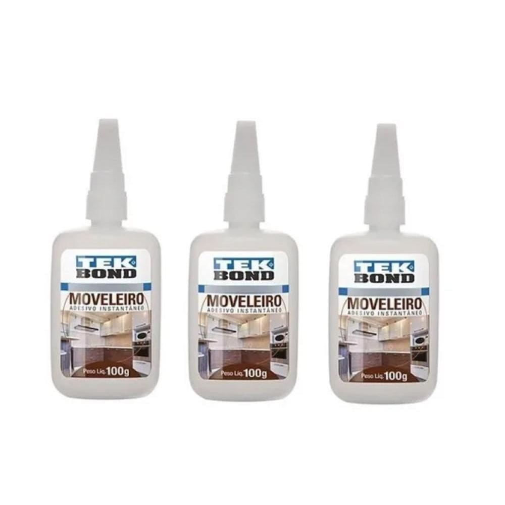 03 Un Cola Adesivo Instantânea Tekbond Moveleira 793 100Gr