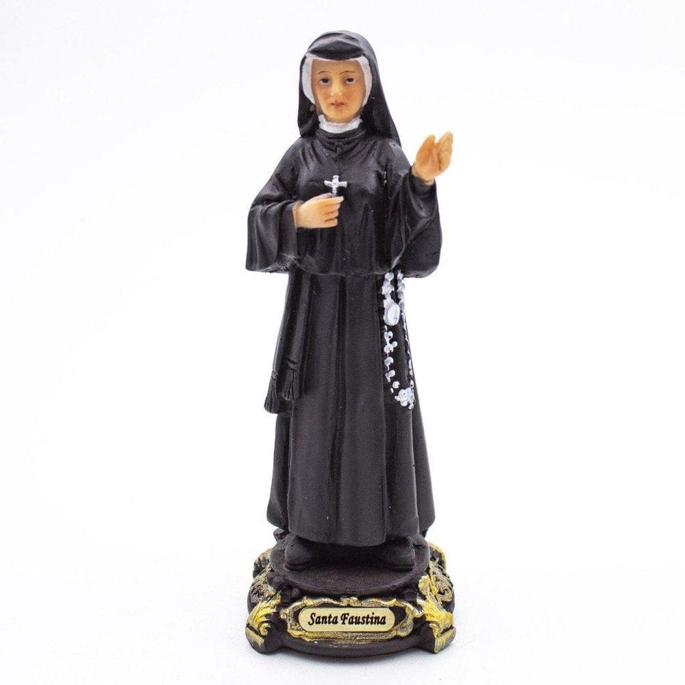 Imagem Santa Faustina Importada Resina 13,5 Cm