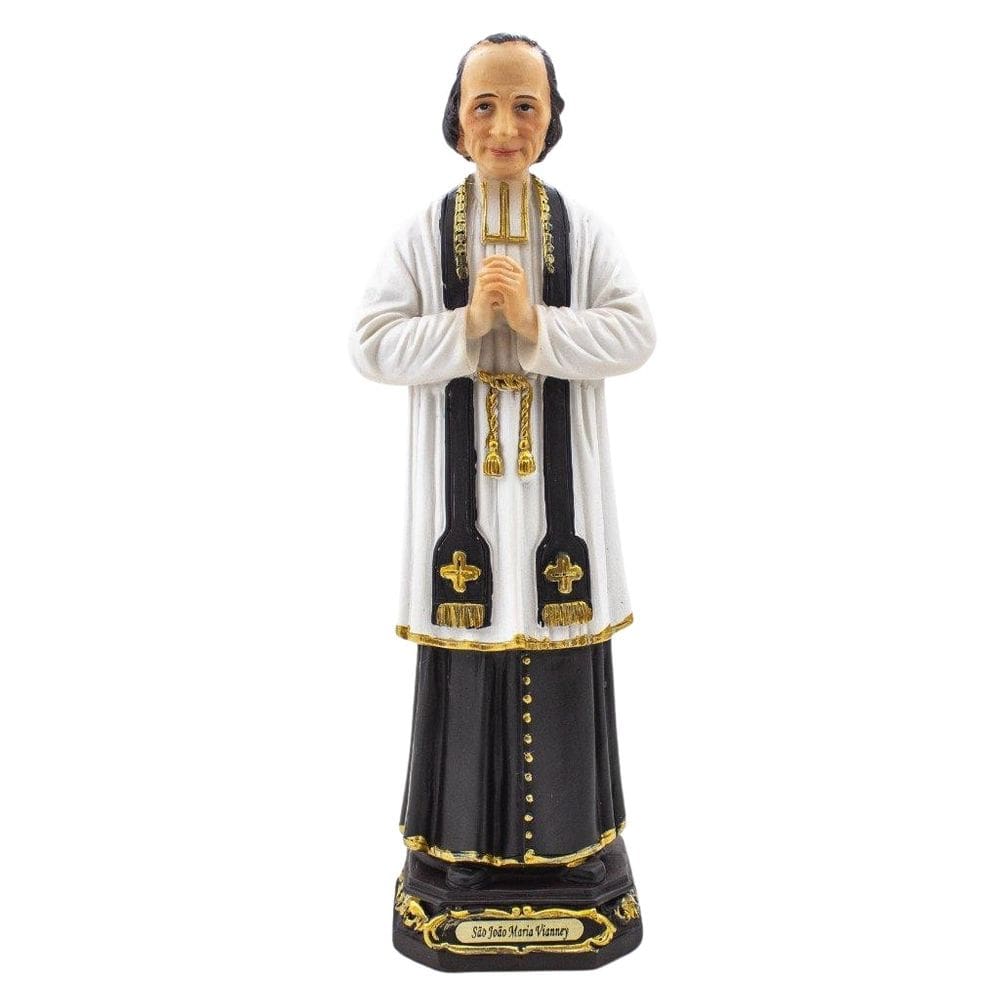 Imagem São João Maria Vianney Importada Resina 22 Cm