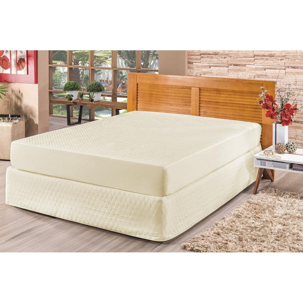 Capa De Colchão Casal Padrão Impermeável 30Cm Altura Palha