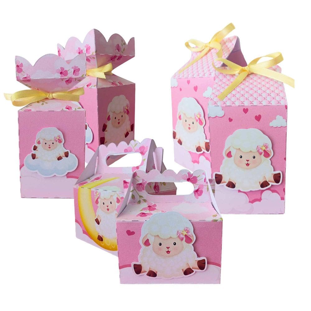 Kit 30 Lembrancinha Decorativa Ovelhinha 3D Chá De Bebê Rosa