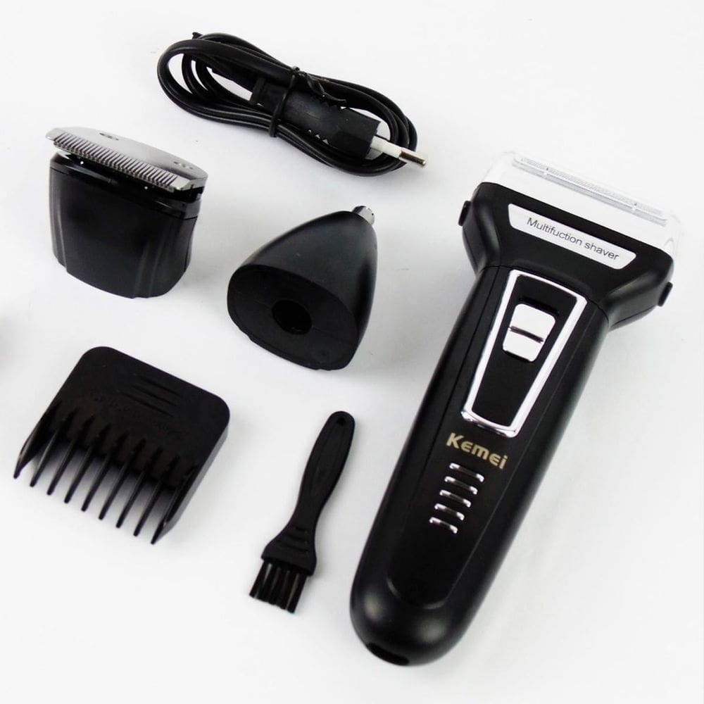 Kit Completo Kemei 3 Em 1 Para Barbeiro