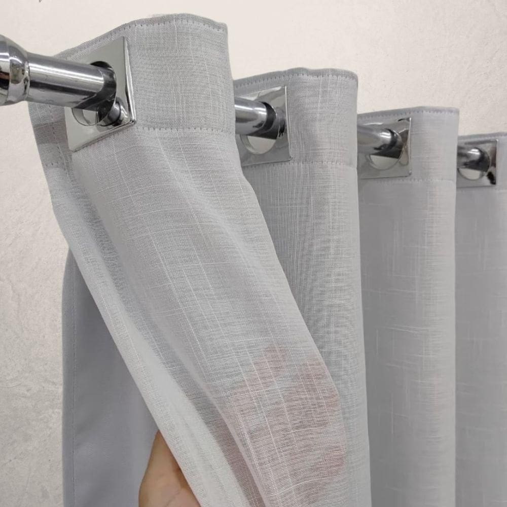 Cortina Voil Gaze Linho Branco 2,80X2,30 Forro Blackout Alto