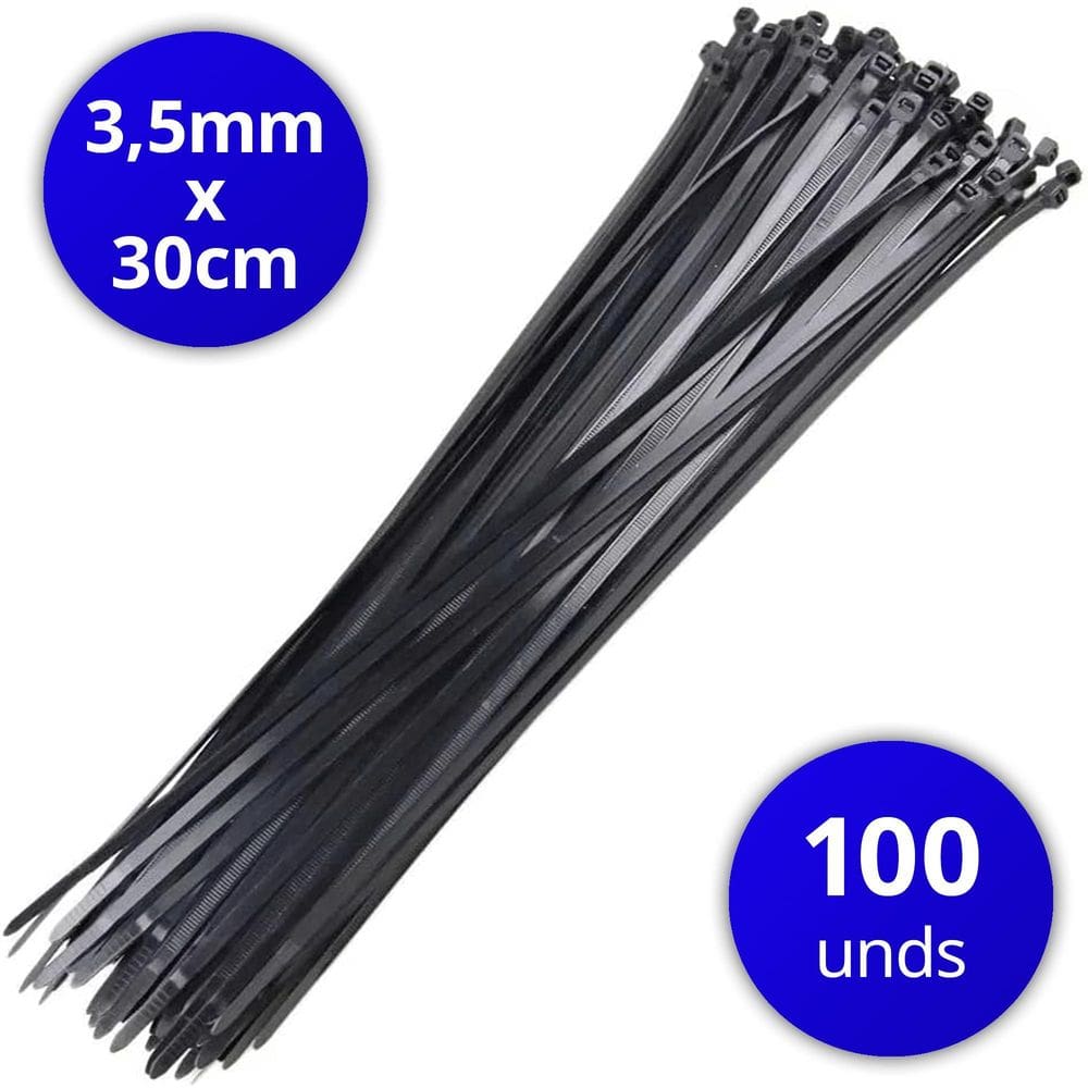 Cinta Plástica Enforca Gato 30cm - 100 Unidades Preta