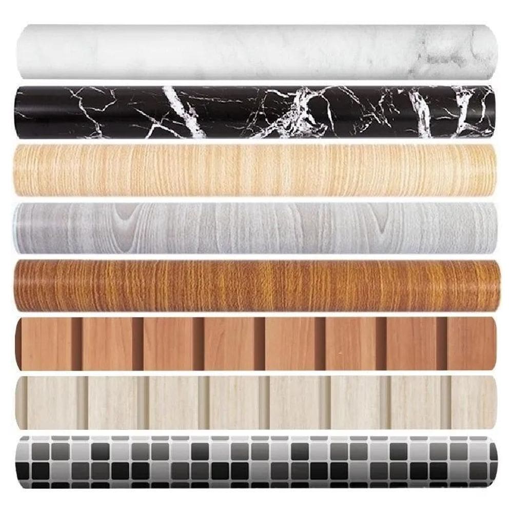 Papel De Parede Plástico Adesivo Madeira Lavável 5M X 45Cm