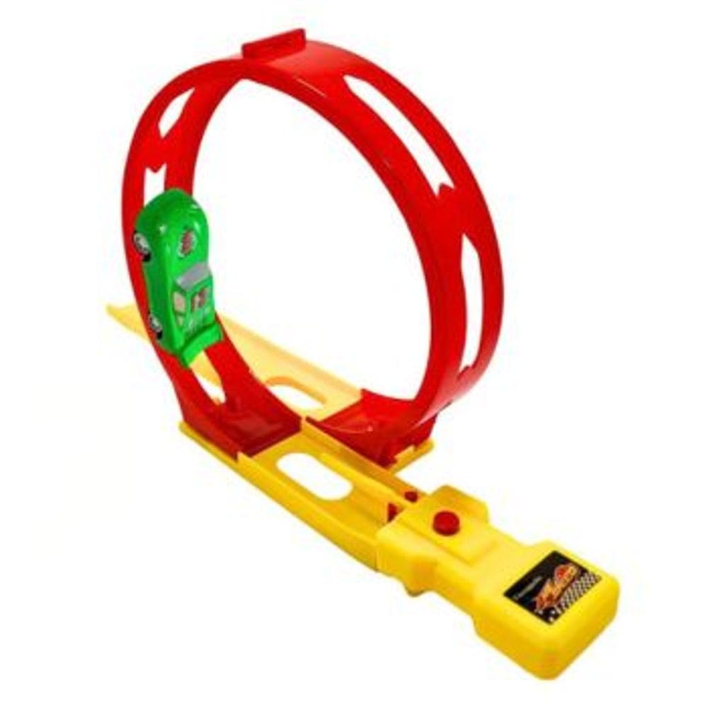 Pista Looping com Lancador de Carrinho Art Brink Brinquedo Infantil Recreativo