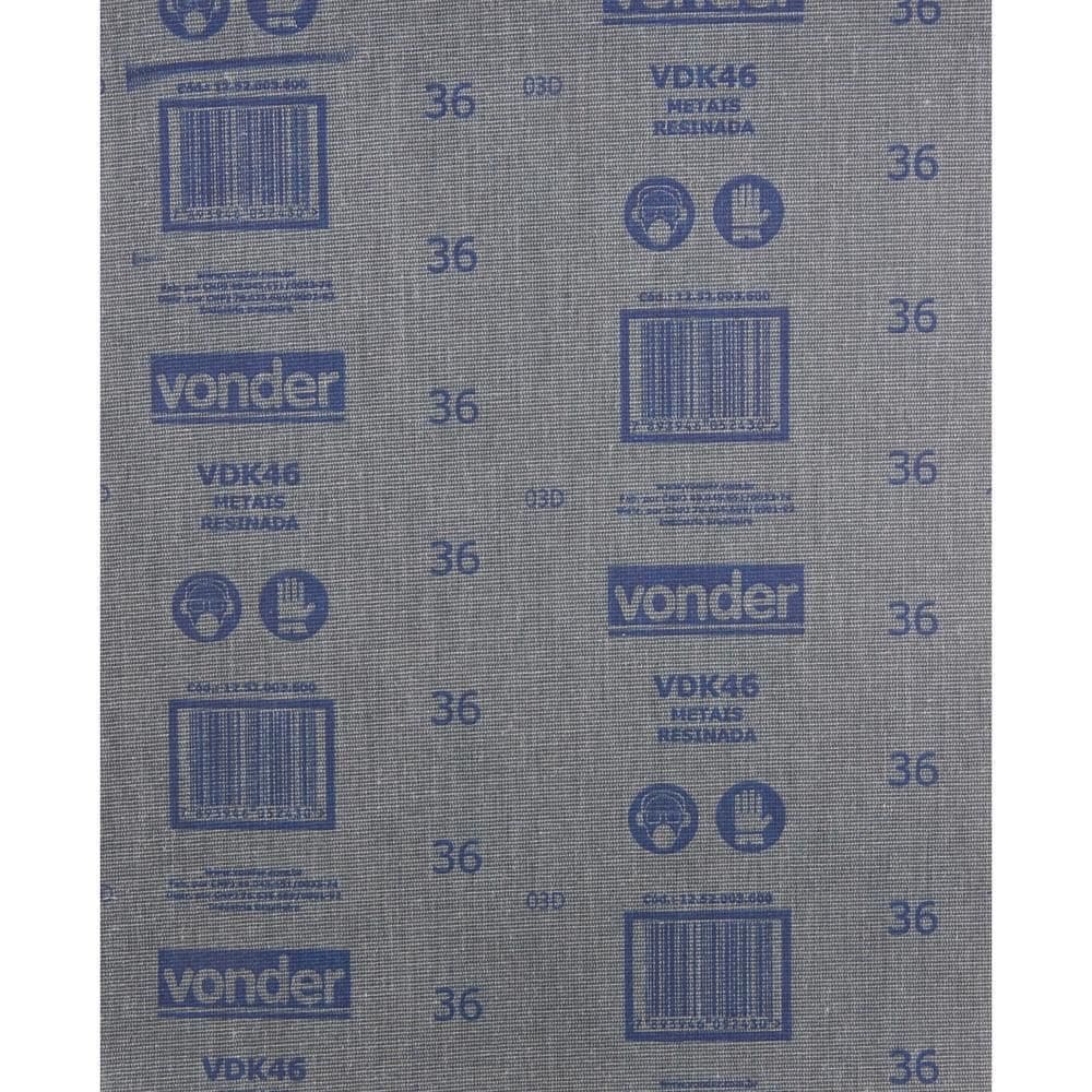 Lixa Folha Ferro G100 225X275Mm Vdk-46 Com 50 Peças - Vonder