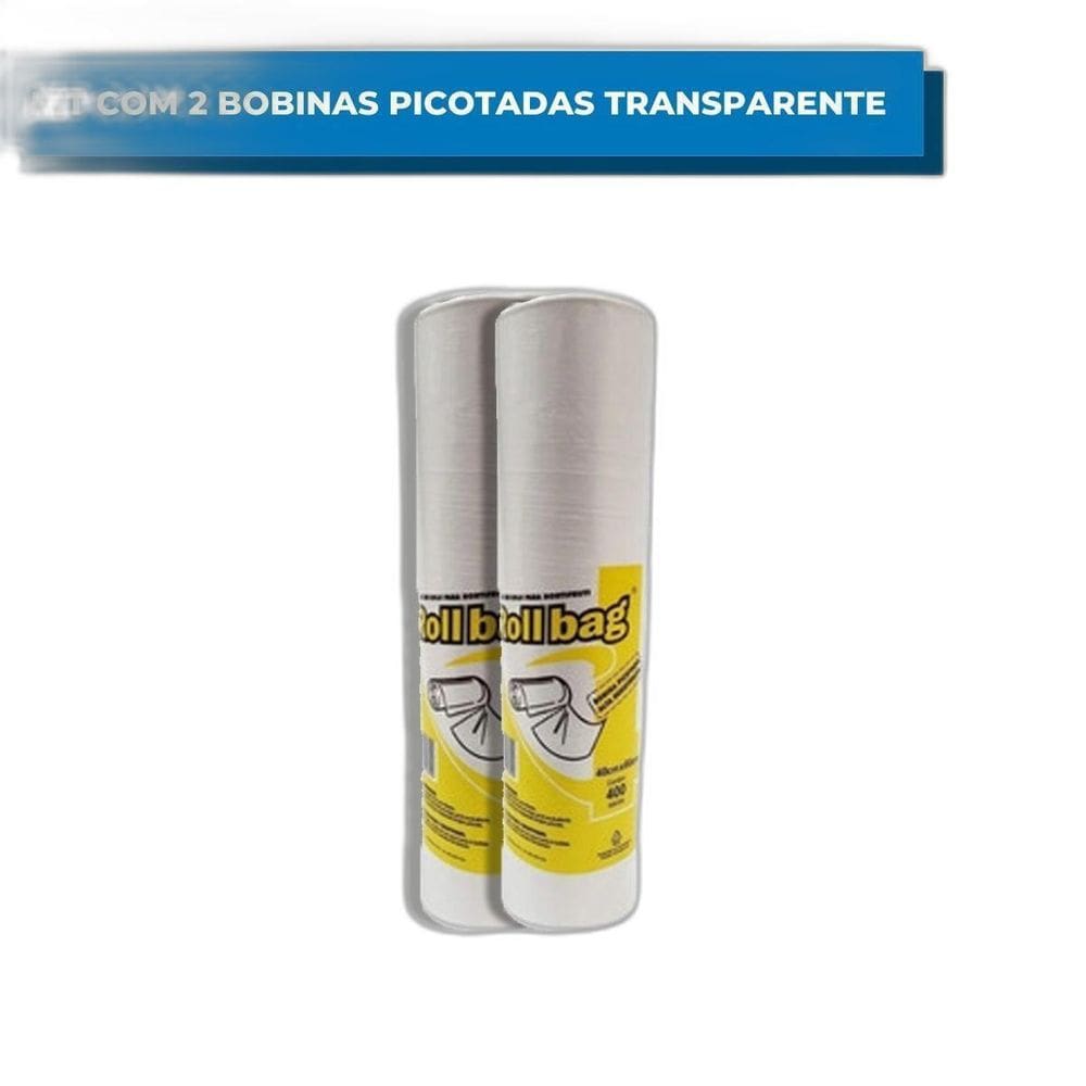 Kit Com 2 Bobinas Picotadas Transparente Para Frutas 40X60