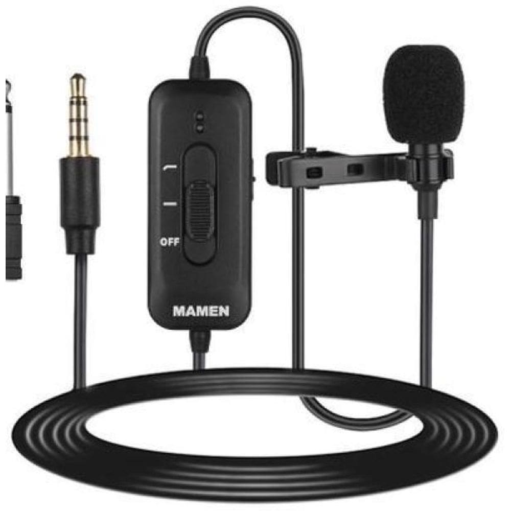 Microfone De Lapela Mamen Km-D2 P/Smartphone Câmera Notebook
