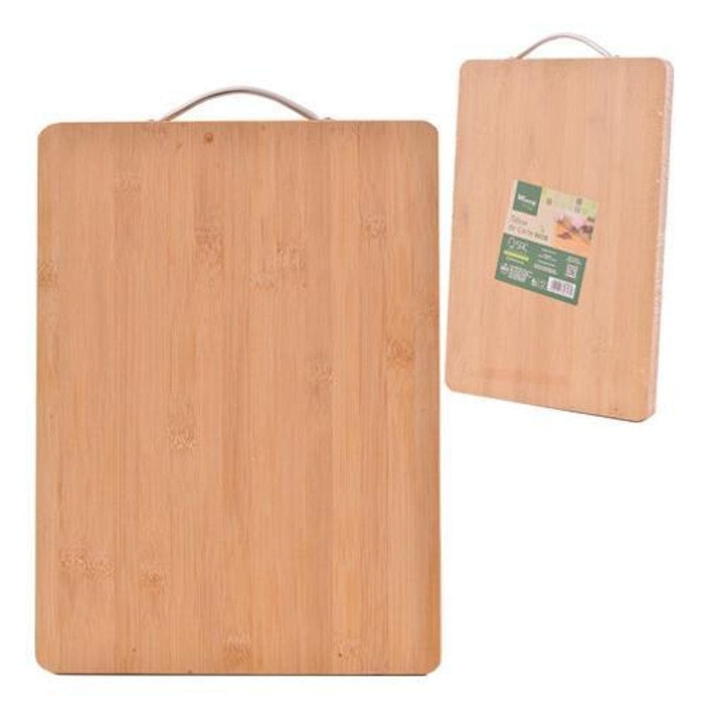 Tábua De Bambu Cozinha Corte Pizza Queijo Grande Com Alça