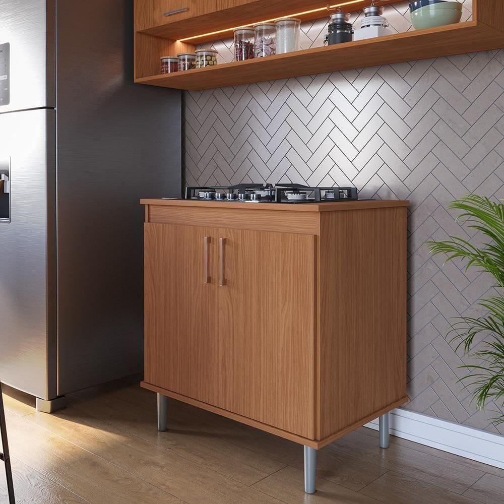 Balcão Cooktop Turim 2 Portas - Movelove Nature