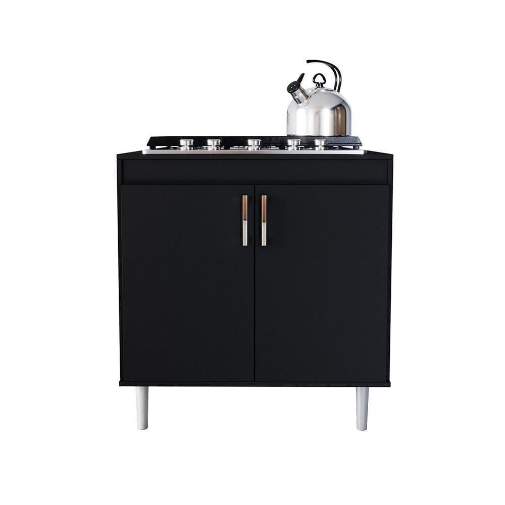 Balcão Cooktop Turim 2 Portas - Movelove Preto
