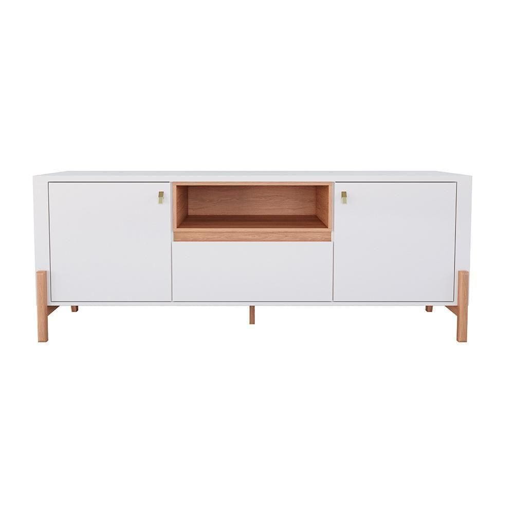 Rack Para Até 70 Polegadas 1 Gaveta E 2 Portas Gliss 1,83m Lukaliam Móveis Off White Perolizado-jequitiba Off White Perolizado-jequitiba