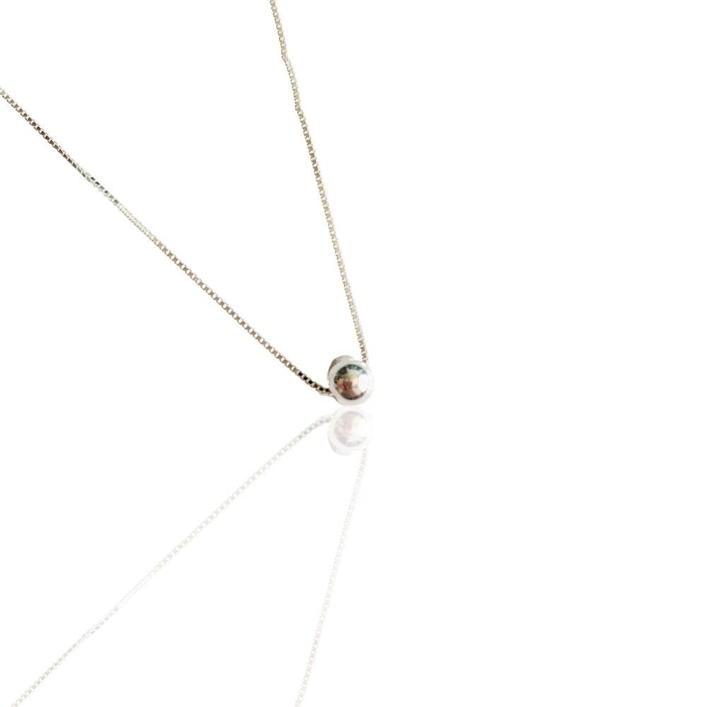 Colar Bola 5 Mm Em Prata 925 Legitima