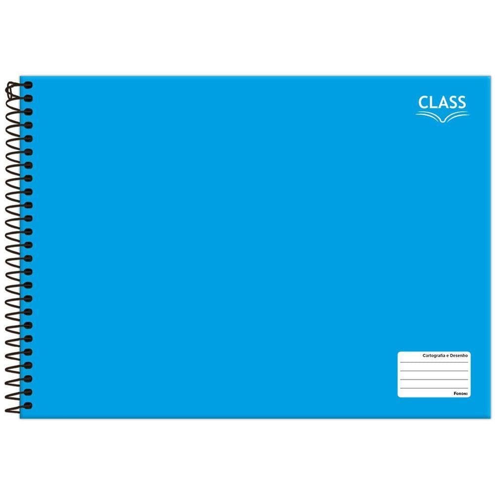 Caderno Cartografia Desenho 96Fls Esp Class Azul Foroni
