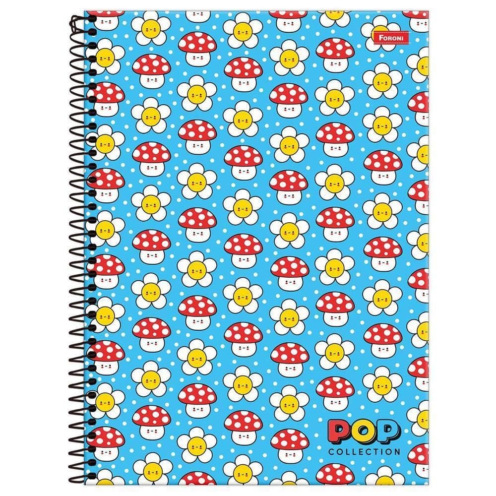 Caderno Univ 1 Matéria 96Fls Pop Collection Cogumelo Foroni