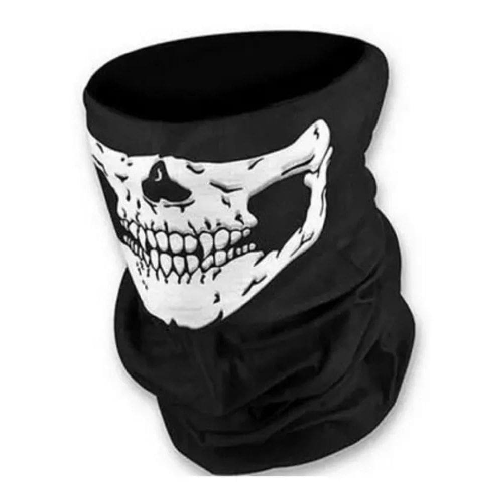 Máscara Caveira Motoqueiro Paintball Bandana Queixo