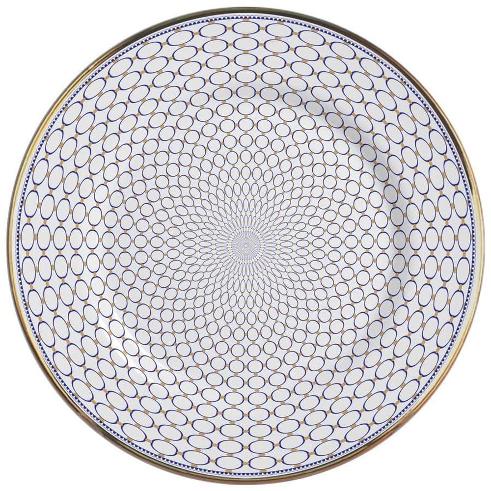 Sousplat Acanthus Azul 34Cm Cerâmica Alleanza