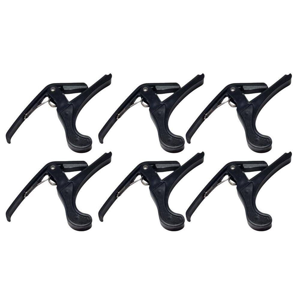 Kit 6 Capotraste Violão Nylon Aço Guitarra Hook Abs Plástico