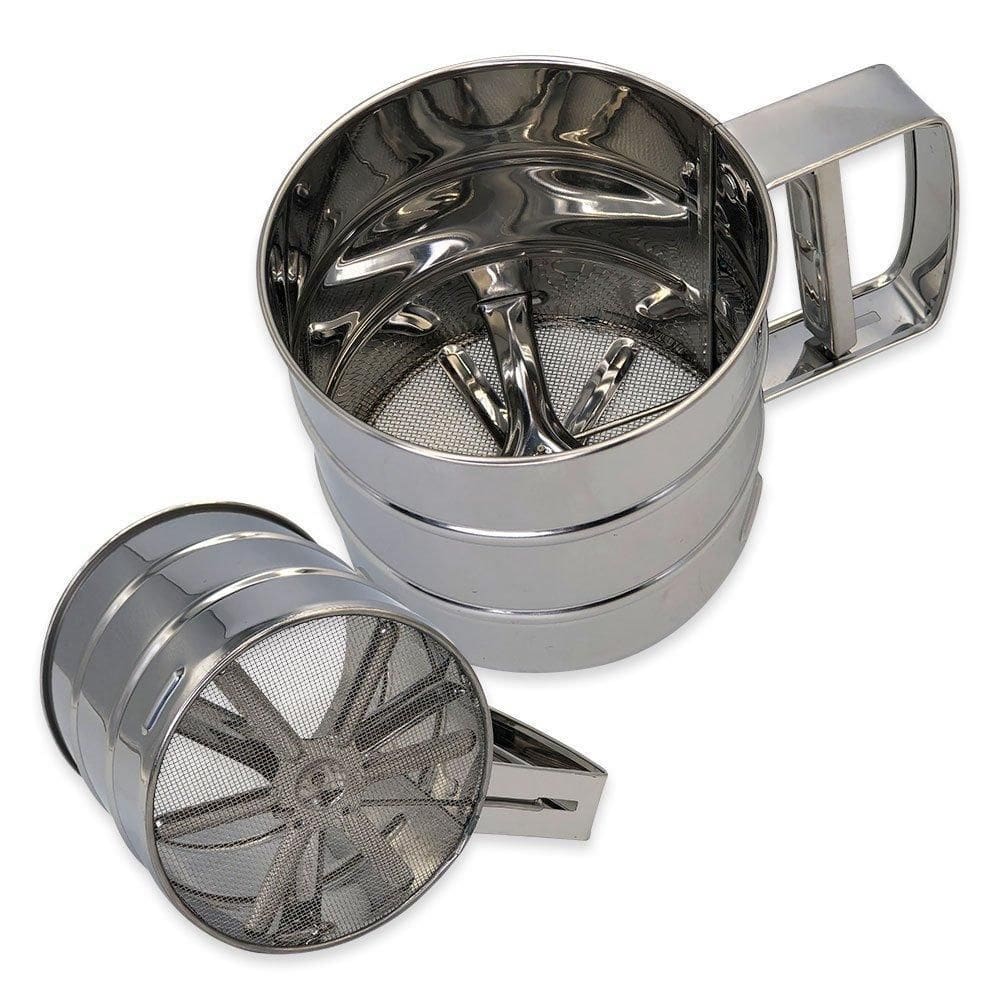 Caneca Peneira Polvilhadora Em Aço Inox - 250G