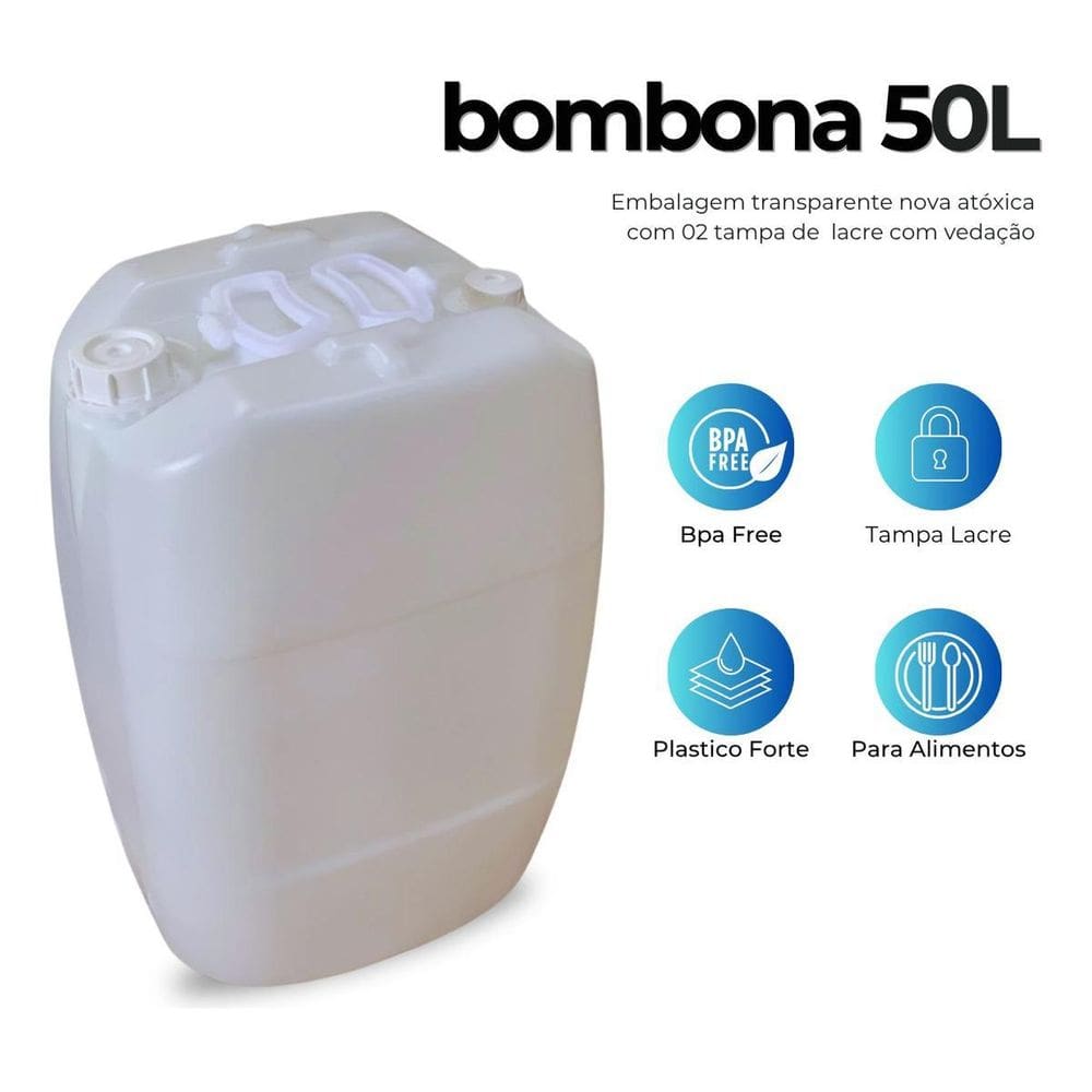 Bombona Transparente 50L Para Lixo Organico - 2 Pçs