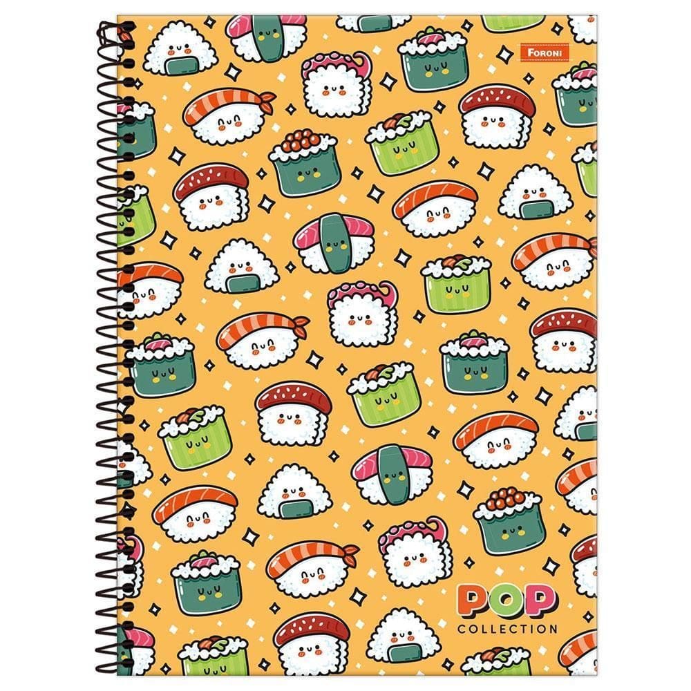 Caderno Univ 1 Matéria 96Fls Pop Collection Sushi Foron