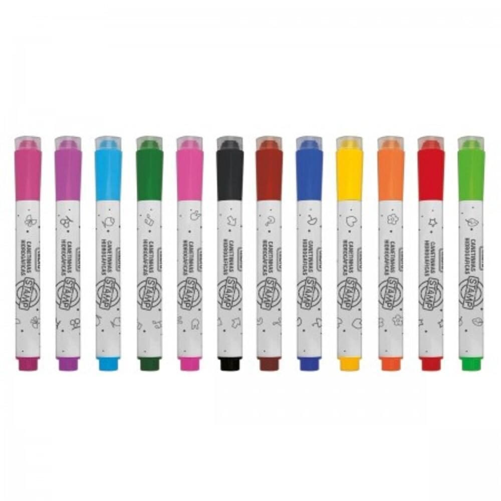 Canetinha Hidrografica 12 Cores Stamp Tilibra