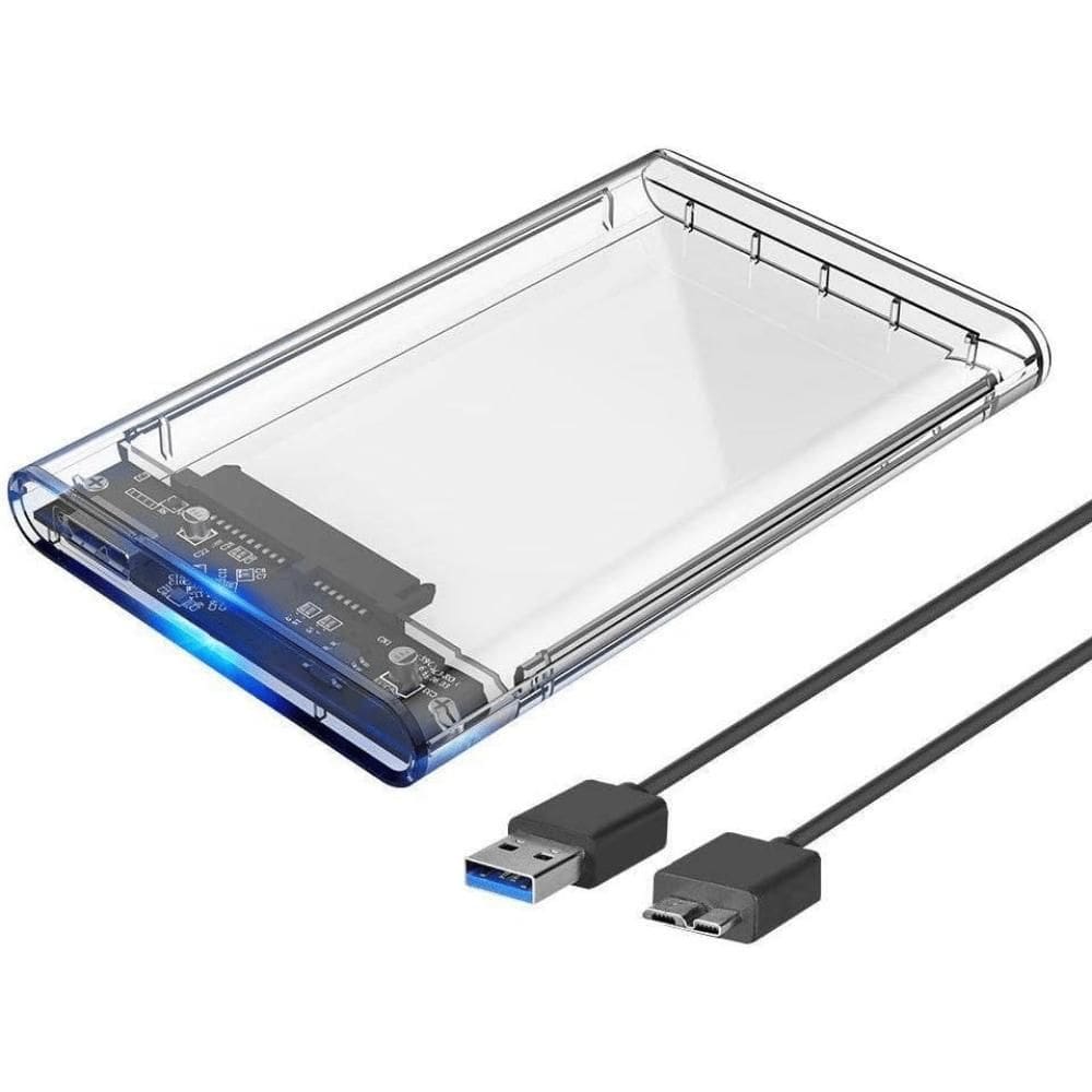 Case Hd Transparente Usb 3.0 Sata 2.5 Para Hdd/Ssd 6/Mbps