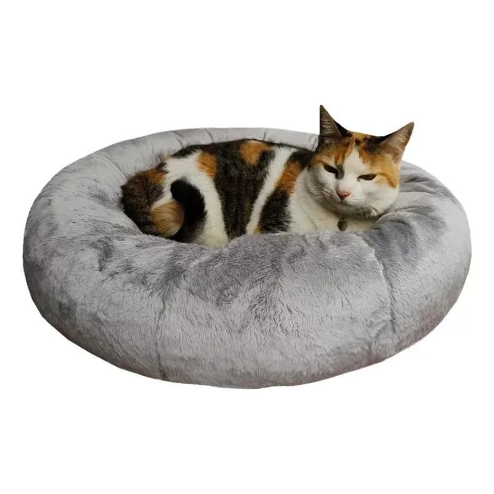 Caminha De Pelúcia Pet Redonda Para Cachorros E Gatos 50X50