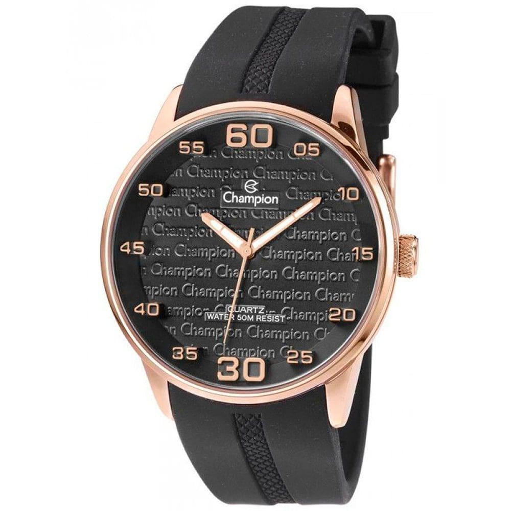 Relógio CHAMPION masculino analógico preto rosê CH30206P