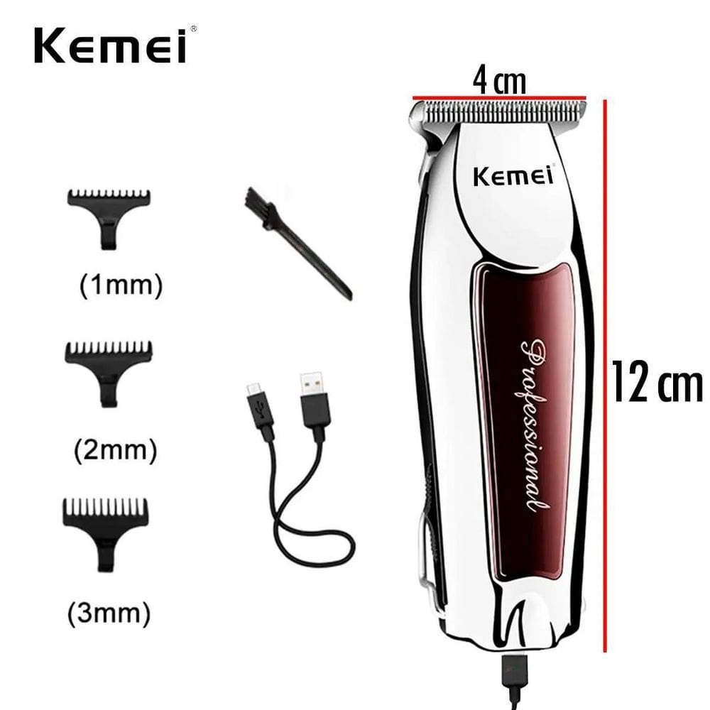 Kit Profissional Kemei Barbeiro Cabelo E Barba