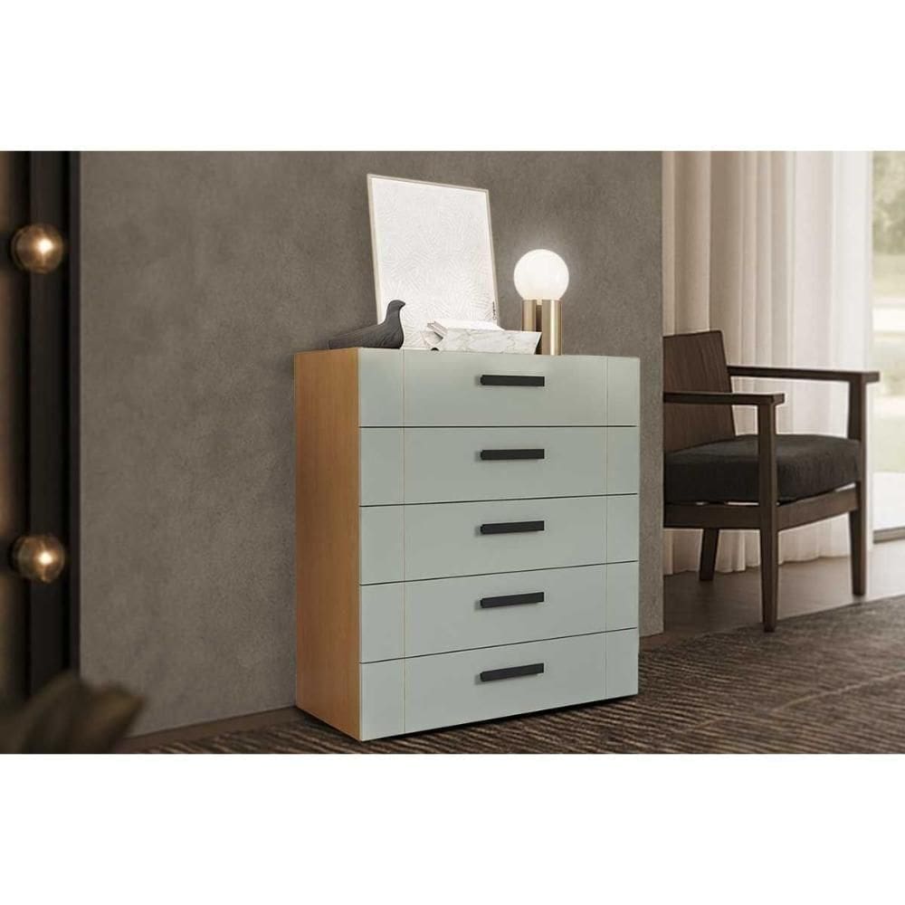 Cômoda De Quarto Lisboa C- 5 Gavetas Freijo-verde - Politorno