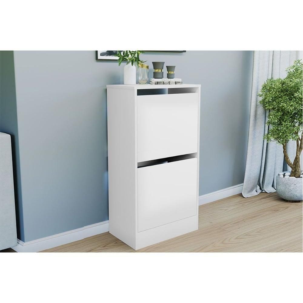 Armário Sapateira Quarto Mb 1101 C- 2 Portas Branco - Movelbento