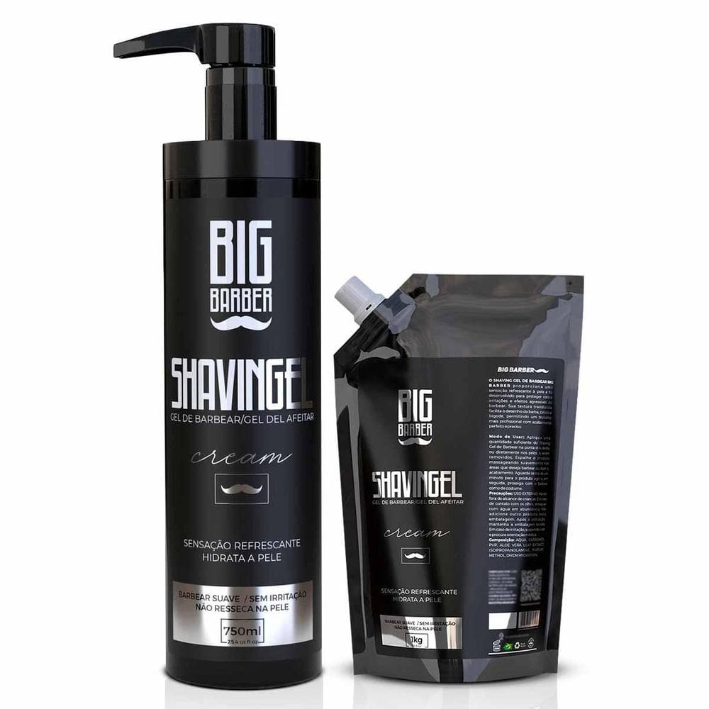 Kit Shaving Gel De Barbear Cream 1,5Kg Bancada Big Barber