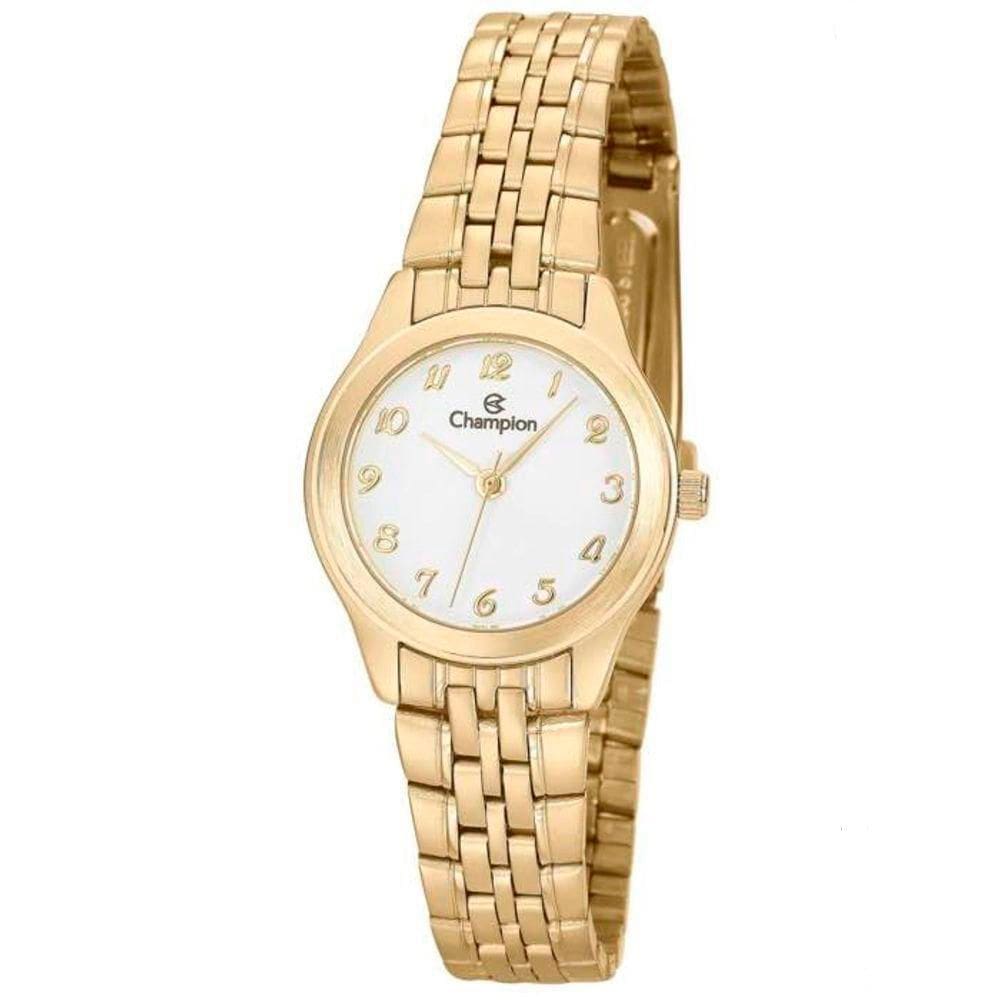Relógio CHAMPION feminino analógico dourado branco CH25276H