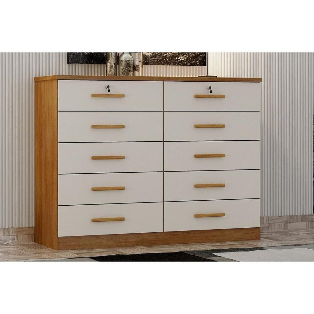 Cômoda De Quarto Milão-deca C- 10 Gavetas Cumaru-fendi 25 - Novo Horizonte