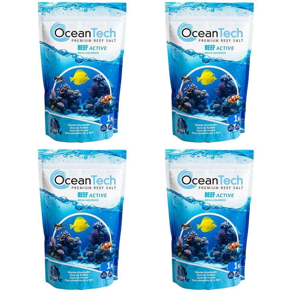 Sal Ocean Tech Para Aquário Marinho 4Kg Reef Active Completo