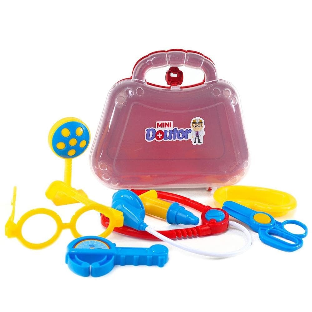 KIT Médico Infantil 07 Peças com Maleta - Tudo em Caixa